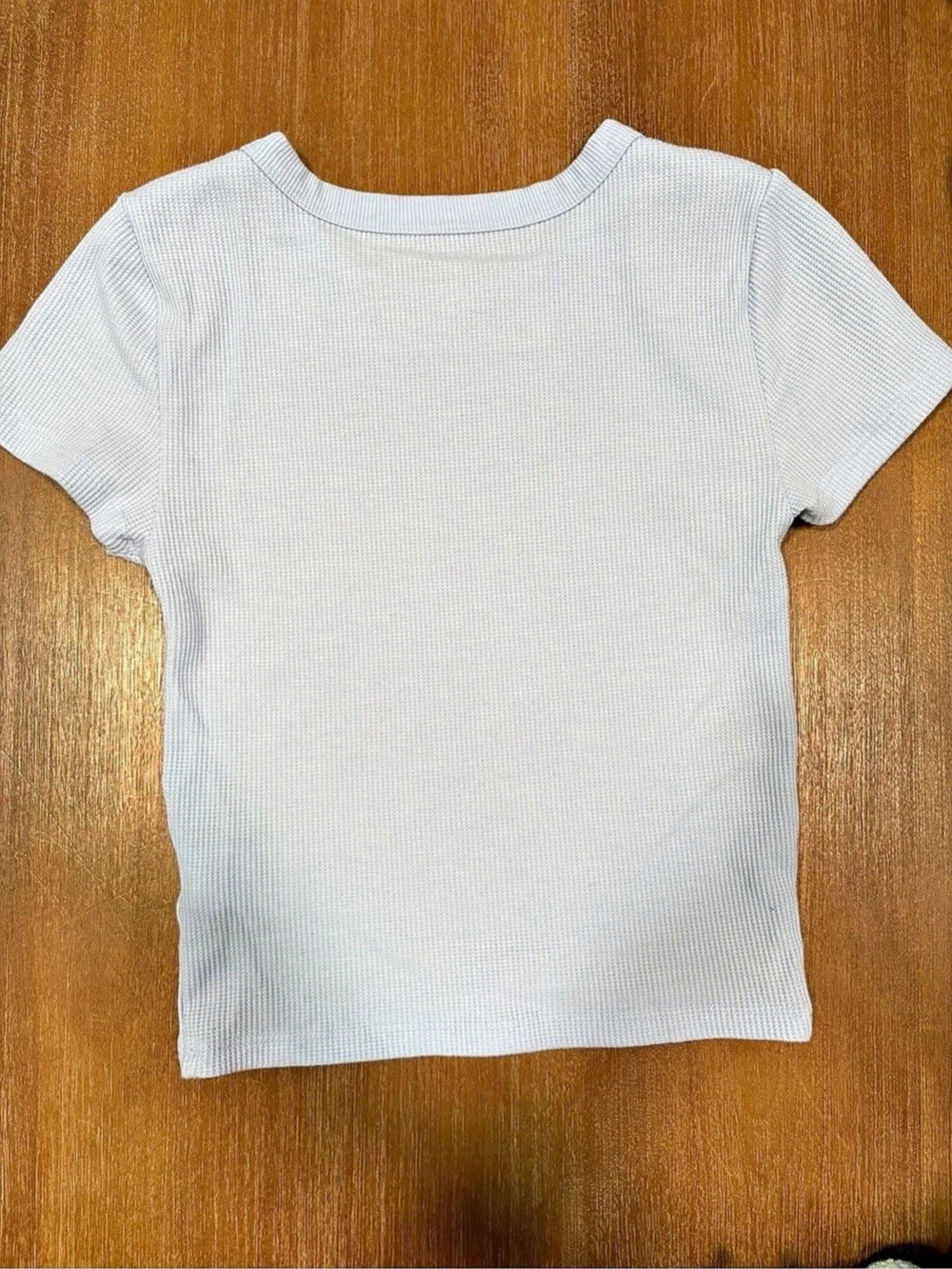 American Eagle AE Waffle Tee Short Sleeve Top Pale Blue